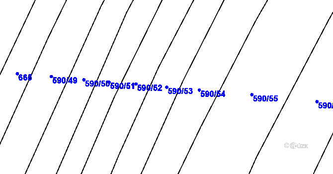 Parcela st. 590/53 v KÚ Dlouhá Brtnice, Katastrální mapa