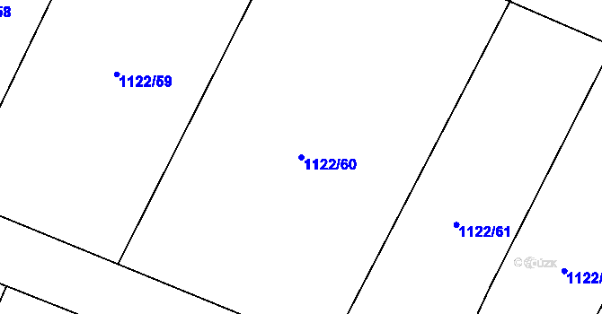 Parcela st. 1122/60 v KÚ Dlouhá Brtnice, Katastrální mapa