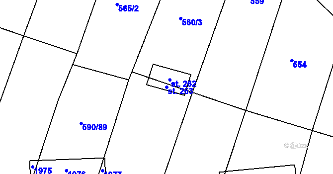 Parcela st. 263 v KÚ Dlouhá Brtnice, Katastrální mapa