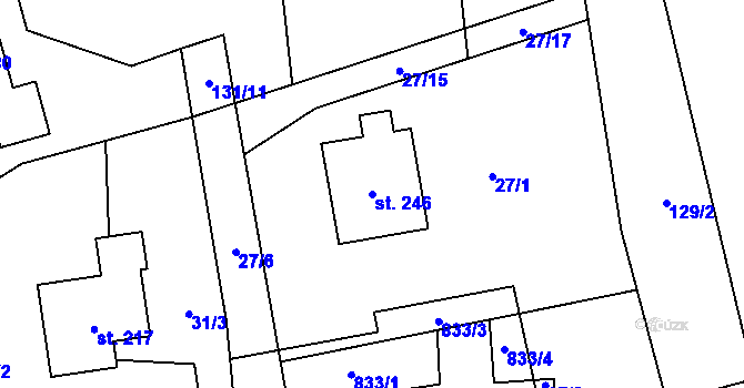 Parcela st. 246 v KÚ Dlouhá Lhota u Dobříše, Katastrální mapa