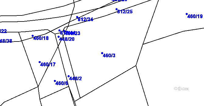 Parcela st. 460/3 v KÚ Dlouhá Lhota u Dobříše, Katastrální mapa