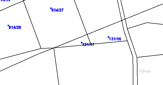 Parcela st. 131/17 v KÚ Dlouhá Lhota u Dobříše, Katastrální mapa