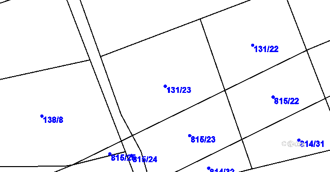 Parcela st. 131/23 v KÚ Dlouhá Lhota u Dobříše, Katastrální mapa