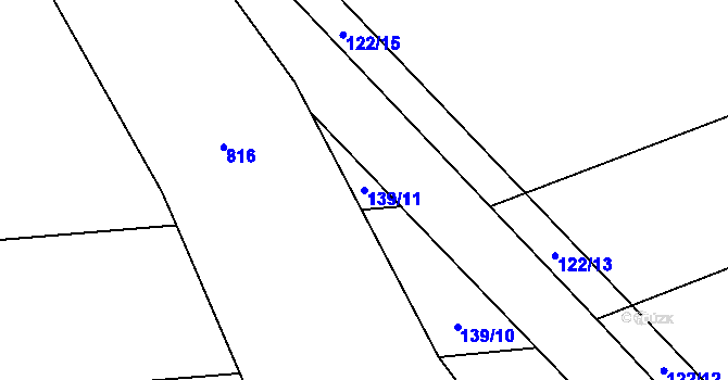 Parcela st. 139/11 v KÚ Dlouhá Lhota u Dobříše, Katastrální mapa