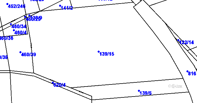 Parcela st. 139/15 v KÚ Dlouhá Lhota u Dobříše, Katastrální mapa