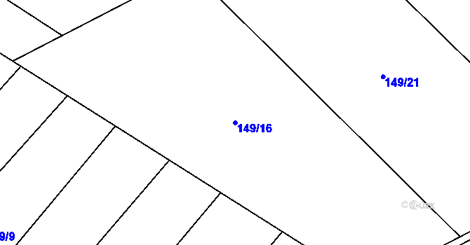 Parcela st. 149/16 v KÚ Dlouhá Lhota u Dobříše, Katastrální mapa