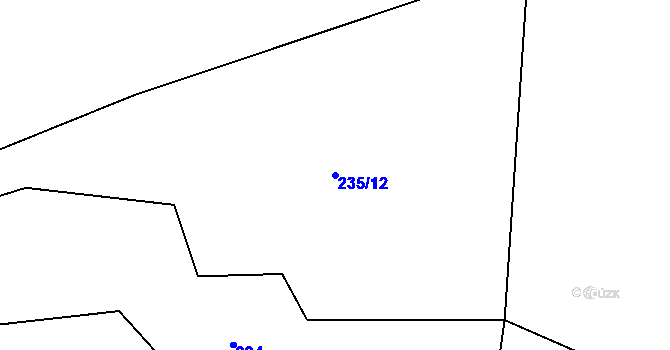 Parcela st. 235/12 v KÚ Dlouhá Lhota u Dobříše, Katastrální mapa