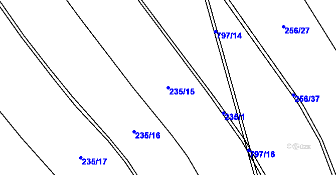 Parcela st. 235/15 v KÚ Dlouhá Lhota u Dobříše, Katastrální mapa
