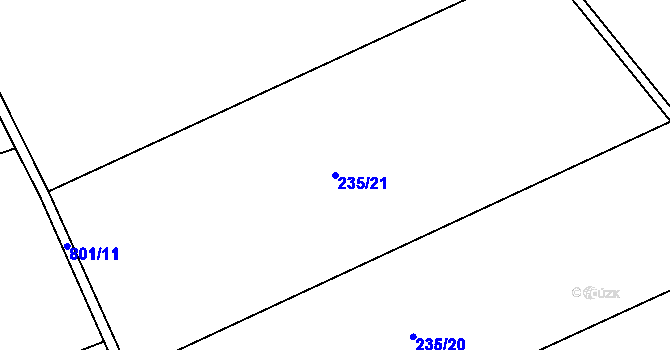 Parcela st. 235/21 v KÚ Dlouhá Lhota u Dobříše, Katastrální mapa