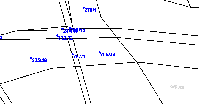 Parcela st. 256/39 v KÚ Dlouhá Lhota u Dobříše, Katastrální mapa