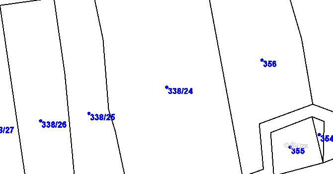 Parcela st. 338/24 v KÚ Dlouhá Lhota u Dobříše, Katastrální mapa