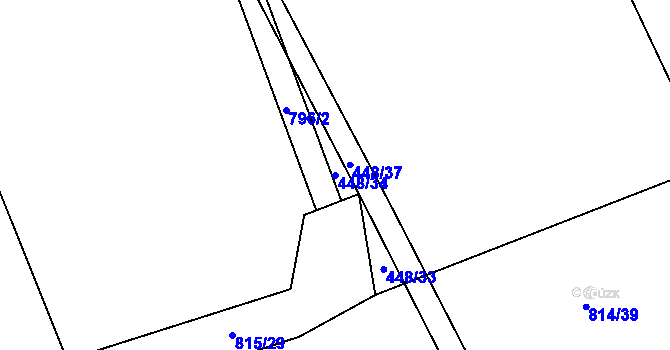 Parcela st. 448/34 v KÚ Dlouhá Lhota u Dobříše, Katastrální mapa
