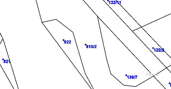 Parcela st. 815/2 v KÚ Dlouhá Lhota u Dobříše, Katastrální mapa