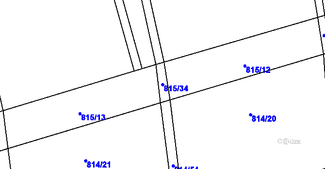 Parcela st. 815/34 v KÚ Dlouhá Lhota u Dobříše, Katastrální mapa