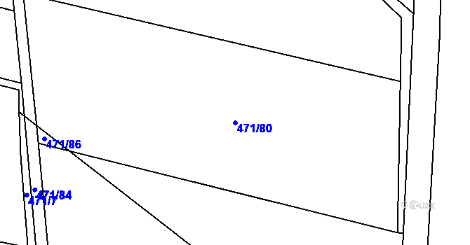 Parcela st. 471/80 v KÚ Dlouhá Lhota u Tábora, Katastrální mapa