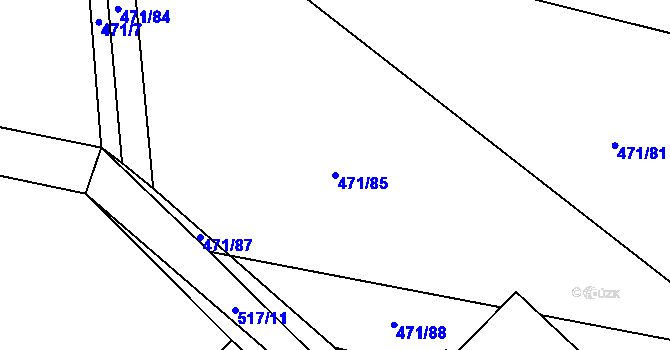 Parcela st. 471/85 v KÚ Dlouhá Lhota u Tábora, Katastrální mapa