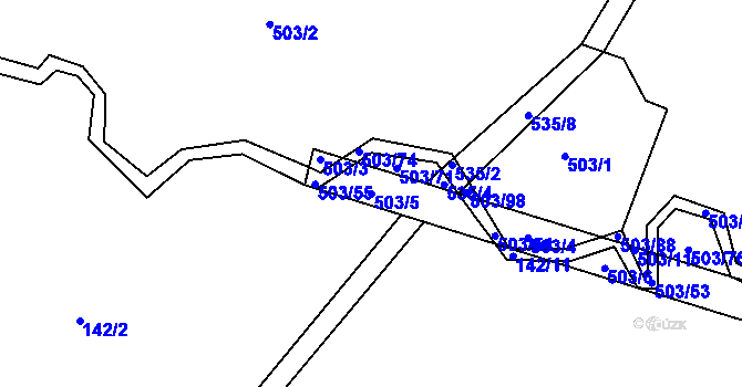 Parcela st. 503/5 v KÚ Dlouhá Lhota u Tábora, Katastrální mapa