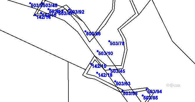 Parcela st. 503/10 v KÚ Dlouhá Lhota u Tábora, Katastrální mapa