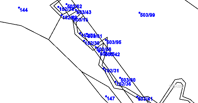 Parcela st. 503/16 v KÚ Dlouhá Lhota u Tábora, Katastrální mapa
