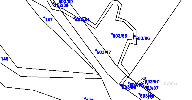 Parcela st. 503/17 v KÚ Dlouhá Lhota u Tábora, Katastrální mapa