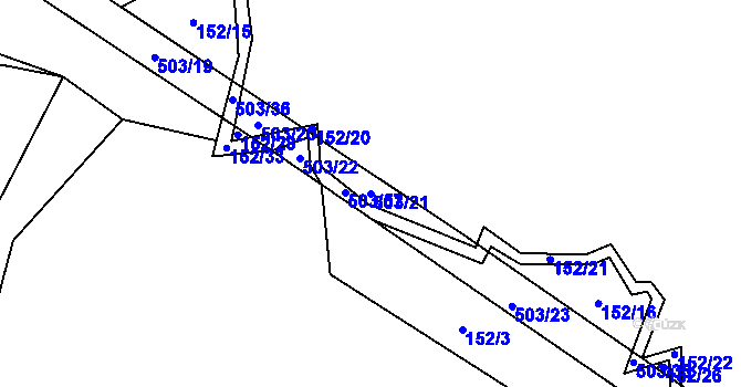 Parcela st. 503/21 v KÚ Dlouhá Lhota u Tábora, Katastrální mapa