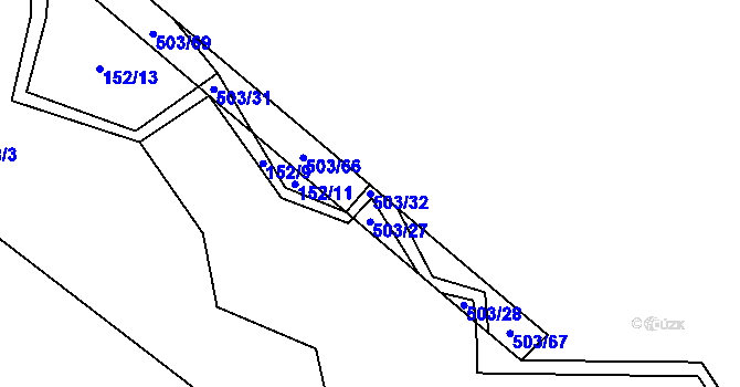 Parcela st. 503/32 v KÚ Dlouhá Lhota u Tábora, Katastrální mapa