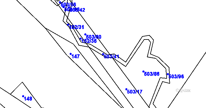 Parcela st. 503/41 v KÚ Dlouhá Lhota u Tábora, Katastrální mapa