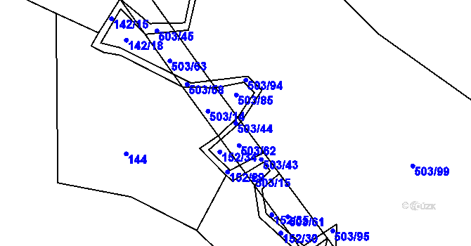 Parcela st. 503/44 v KÚ Dlouhá Lhota u Tábora, Katastrální mapa