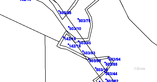 Parcela st. 503/45 v KÚ Dlouhá Lhota u Tábora, Katastrální mapa