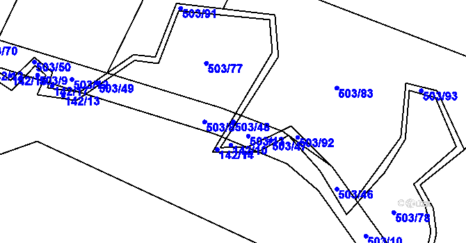 Parcela st. 503/48 v KÚ Dlouhá Lhota u Tábora, Katastrální mapa