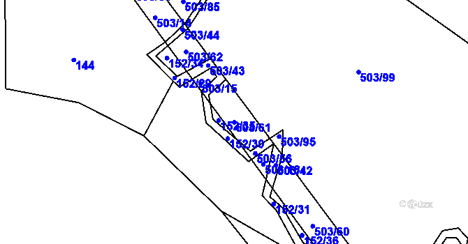 Parcela st. 503/61 v KÚ Dlouhá Lhota u Tábora, Katastrální mapa
