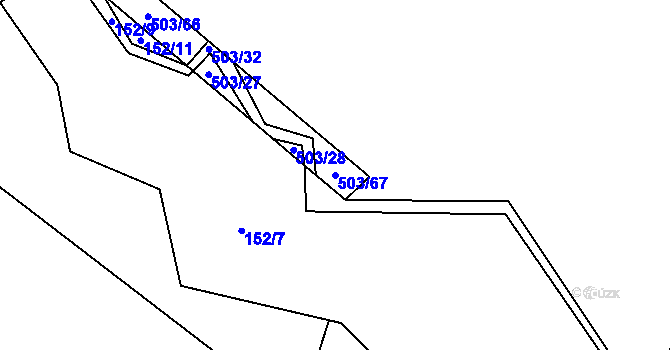 Parcela st. 503/67 v KÚ Dlouhá Lhota u Tábora, Katastrální mapa