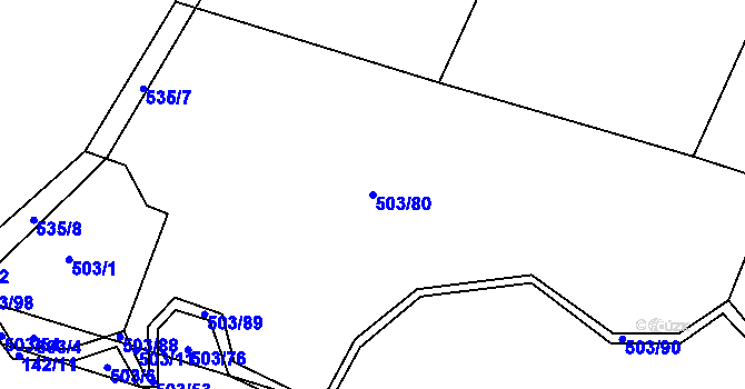 Parcela st. 503/80 v KÚ Dlouhá Lhota u Tábora, Katastrální mapa