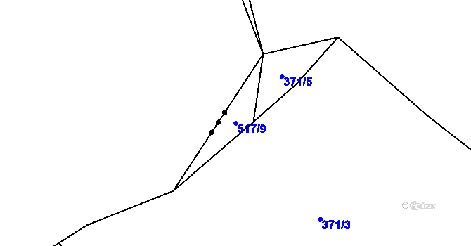 Parcela st. 517/9 v KÚ Dlouhá Lhota u Tábora, Katastrální mapa