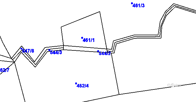 Parcela st. 544/2 v KÚ Dlouhá Lhota u Tábora, Katastrální mapa