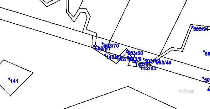 Parcela st. 142/12 v KÚ Dlouhá Lhota u Tábora, Katastrální mapa