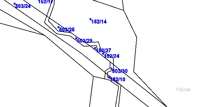 Parcela st. 152/24 v KÚ Dlouhá Lhota u Tábora, Katastrální mapa