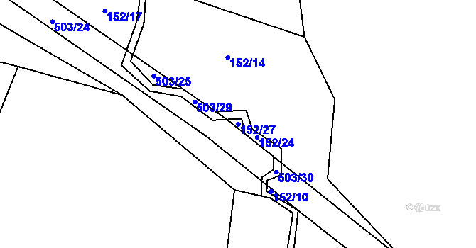 Parcela st. 152/27 v KÚ Dlouhá Lhota u Tábora, Katastrální mapa