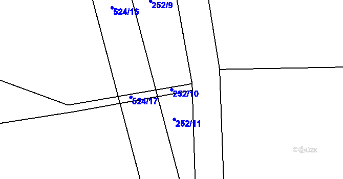 Parcela st. 252/10 v KÚ Dlouhá Lhota u Tábora, Katastrální mapa