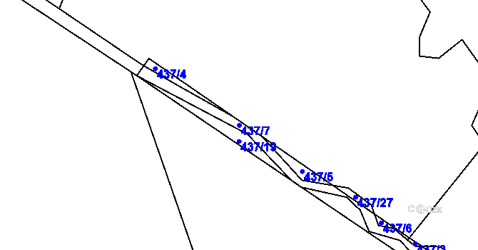 Parcela st. 437/7 v KÚ Dlouhá Lhota u Tábora, Katastrální mapa