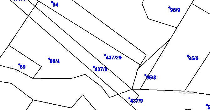 Parcela st. 437/29 v KÚ Dlouhá Lhota u Tábora, Katastrální mapa