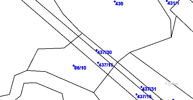 Parcela st. 437/30 v KÚ Dlouhá Lhota u Tábora, Katastrální mapa