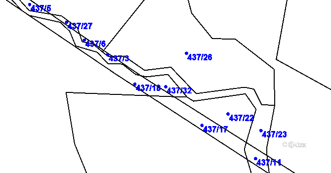 Parcela st. 437/32 v KÚ Dlouhá Lhota u Tábora, Katastrální mapa