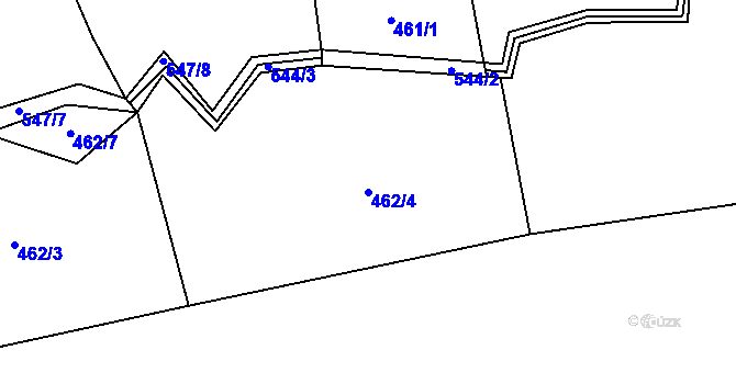 Parcela st. 462/4 v KÚ Dlouhá Lhota u Tábora, Katastrální mapa