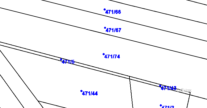 Parcela st. 471/74 v KÚ Dlouhá Lhota u Tábora, Katastrální mapa