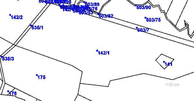 Parcela st. 142/1 v KÚ Dlouhá Lhota u Tábora, Katastrální mapa