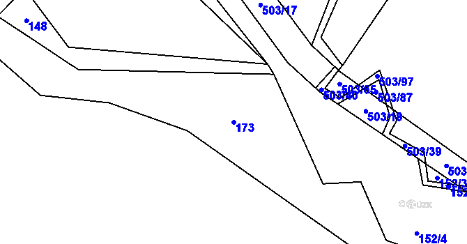 Parcela st. 173 v KÚ Dlouhá Lhota u Tábora, Katastrální mapa