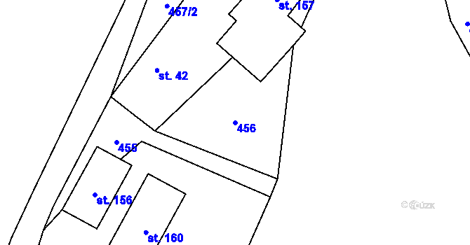 Parcela st. 456 v KÚ Dlouhá Lhota u Tábora, Katastrální mapa