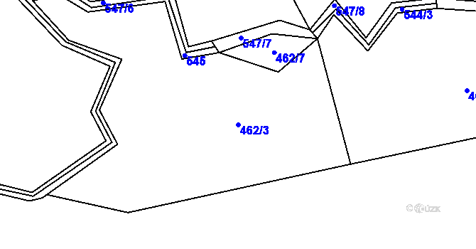 Parcela st. 462/3 v KÚ Dlouhá Lhota u Tábora, Katastrální mapa