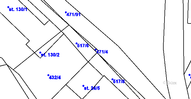 Parcela st. 471/4 v KÚ Dlouhá Lhota u Tábora, Katastrální mapa